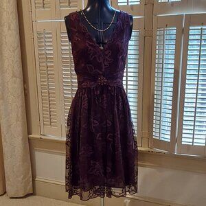 Lacy Brown Dressy Dress by David Meister Size 6